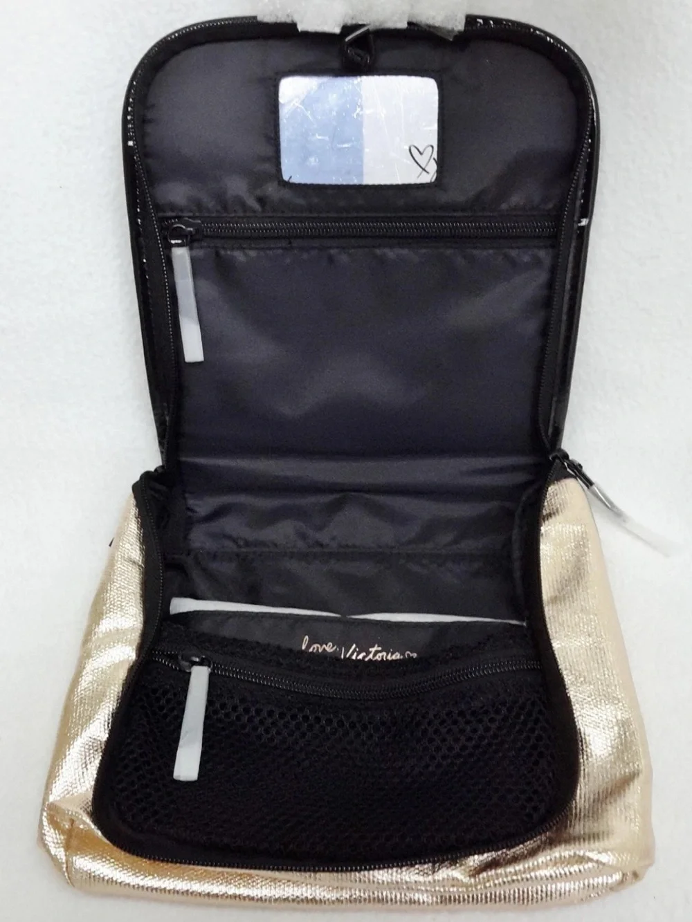 Victoria's Secret Gold 'Hello Bombshell' Cosmetic Travel Bag BRAND NEW WITH TAGS